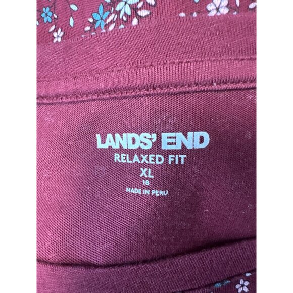 Lands End Womens Relaxed Fit Long Sleeve Paisley Print Top Size XL 18 - Picture 5 of 9